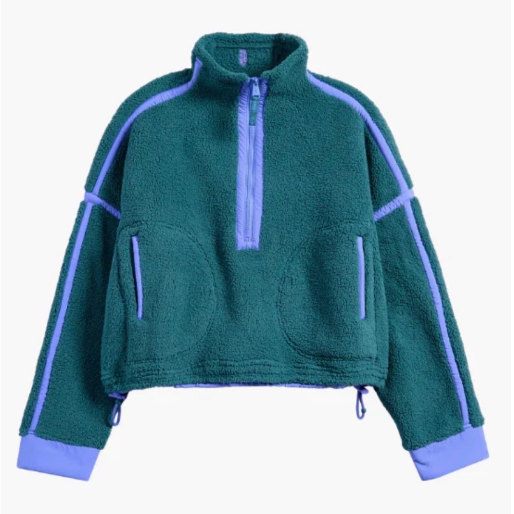 FP Movement by Free People Green and Purple Teddy Jacket